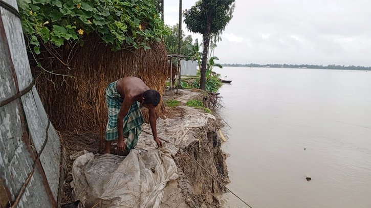 ‎কুড়িগ্রামে নদীভাঙনে দিশেহারা মানুষ, নদীগর্ভে শতাধিক ঘরবাড়ি ও আবাদি জমি 