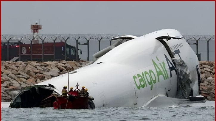 হংকংয়ে রানওয়ে থেকে সাগরে ছিটকে পড়ল বিমান, নিহত ২