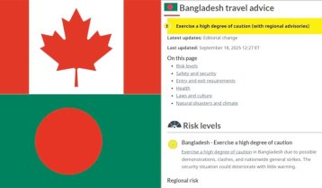 বাংলাদেশ ভ্রমণে উচ্চমাত্রার সতর্কতা জারি কানাডার