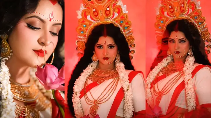দেবী দুর্গার রূপে পরীমনি, সামাজিক মাধ্যমে মুগ্ধ ভক্তরা