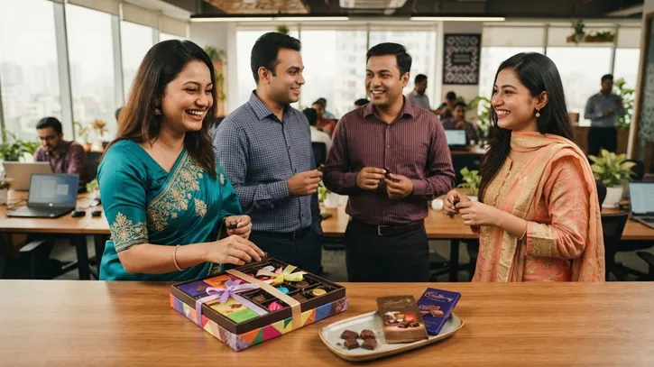 সহকর্মীদের চকলেট উপহার দেওয়ার দিন আজ
