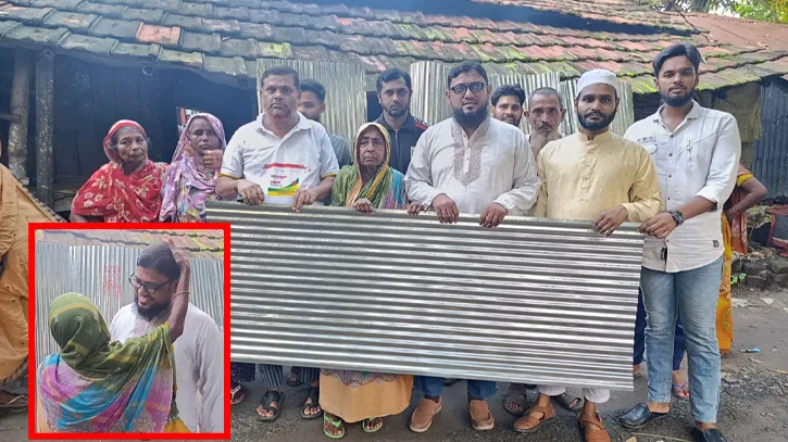 ঝড়-বৃষ্টির রাতেও চোখের জলে ভাসতেন নুরজাহান; অবশেষে ভিটায় জুটল নতুন টিন
