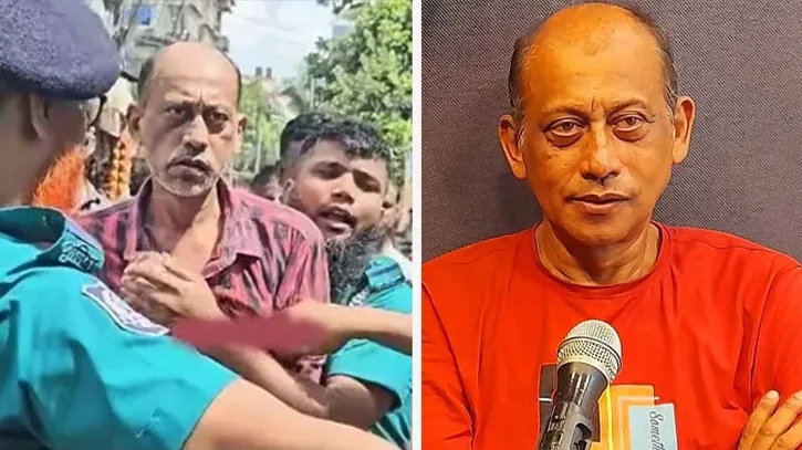 উত্তেজিত সমু চৌধুরীকে শান্ত করার চেষ্টা পুলিশের, ভিডিও ভাইরাল