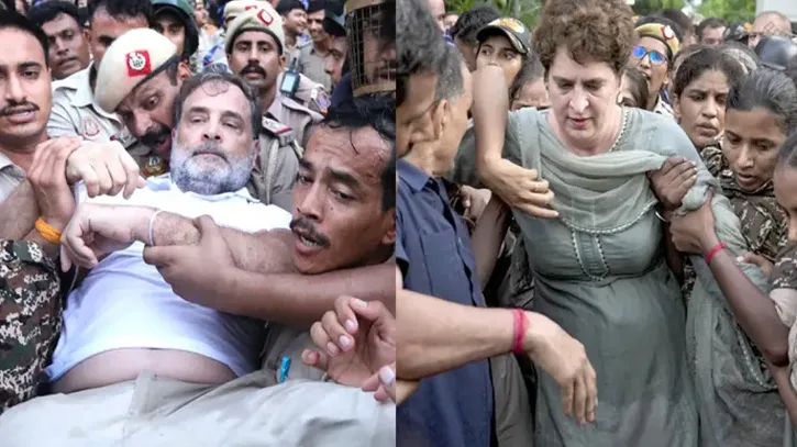 রাহুল-প্রিয়াঙ্কা গান্ধীকে আবারও আটক করল পুলিশ, দুই দিনে তৃতীয়বার
