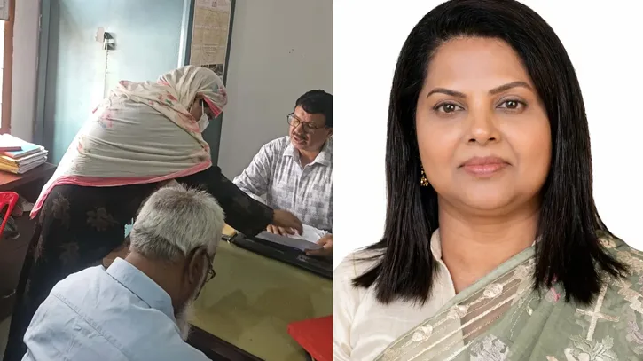 নাগরিক সেবা যাচাইয়ে বোরকা পরে ভূমি অফিসে ডিসি ফরিদা