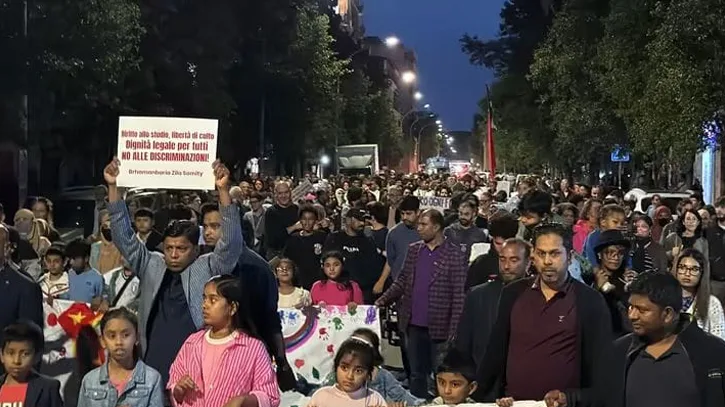 মেলোনি সরকারের শিক্ষানীতি ও বর্ণবাদের বিরুদ্ধে রোমে অভিবাসীদের বিক্ষোভ