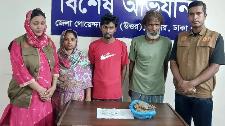 আশুলিয়ায় মাদকবিরোধী অভিযানে স্বামী-স্ত্রীসহ আটক  ৩