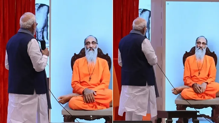 এআই দিয়ে তৈরি প্রয়াত গুরুর থেকে আশীর্বাদ চাইলেন নরেন্দ্র মোদি