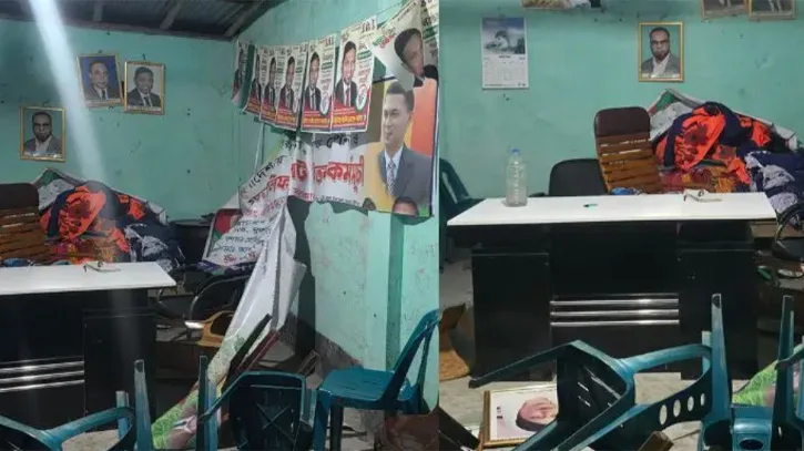 কুষ্টিয়ায় জয় বাংলা স্লোগান দিয়ে বিএনপি অফিসে হামলা-ভাঙচুর, আহত ৬